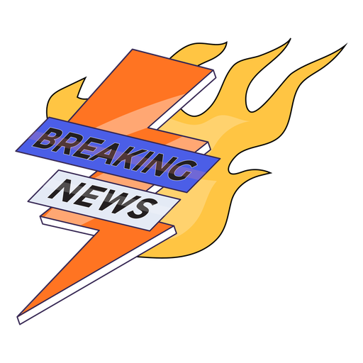 Breaking news on fire PNG Design
