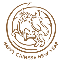 Chinese new year ox badge PNG Design