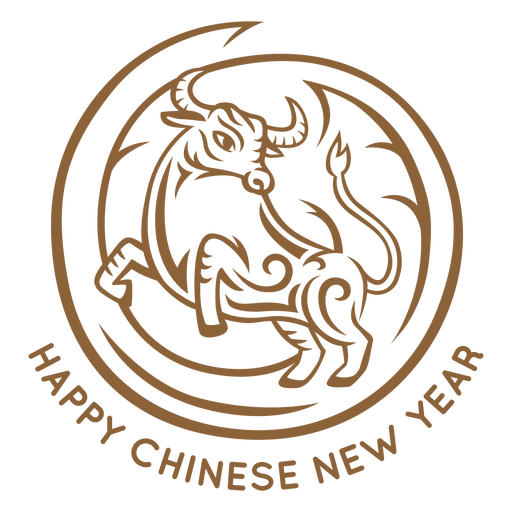Chinesisches Neujahrsochsenabzeichen PNG-Design