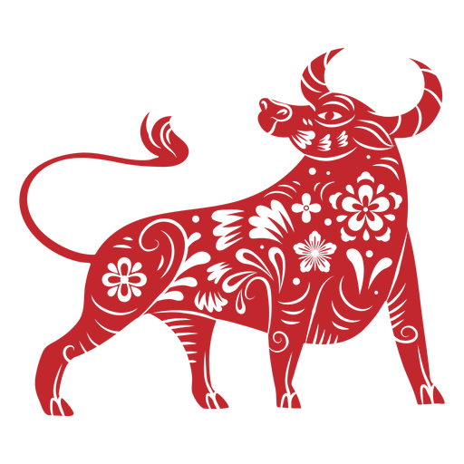 Chinese new year ox papercut PNG Design