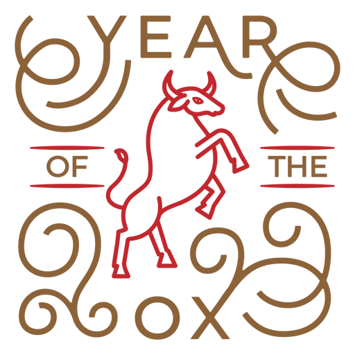 Chinese year of the ox badge