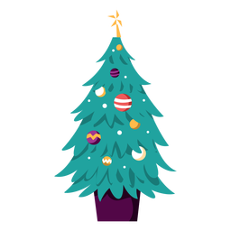 Ilustração decorada com árvore de natal Transparent PNG
