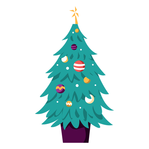 Ilustração decorada com árvore de natal