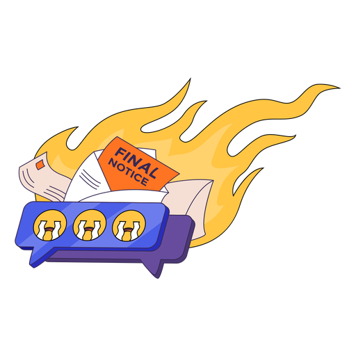 Eviction notice on fire PNG Design