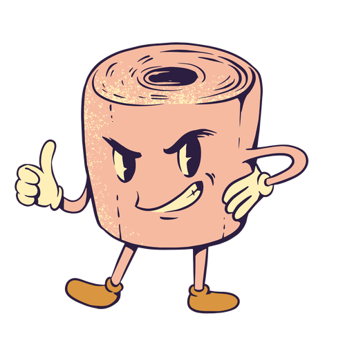 Evil toilet paper character PNG Design