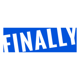 Finalmente letras azuis Desenho PNG