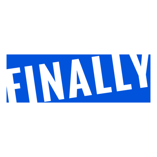 Finally blue lettering - Transparent PNG & SVG vector file