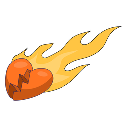 Flammendes gebrochenes Herz PNG-Design