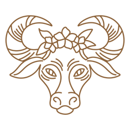 Floral ox stroke PNG Design