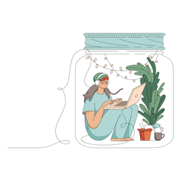Garota dentro do personagem jar Desenho PNG