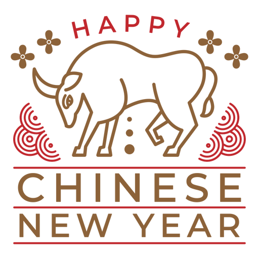Happy chinese new year ox badge PNG Design