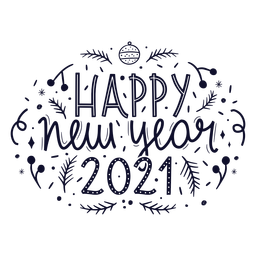 Happy new year 2021 lettering Transparent PNG
