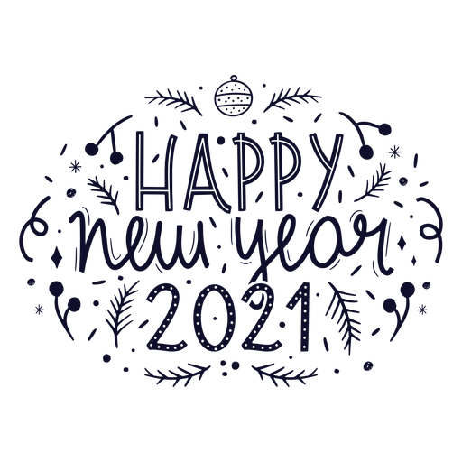 Happy new year 2021 lettering PNG Design