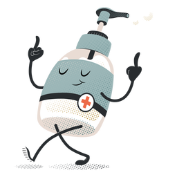 Happy soap dispenser character PNG Design