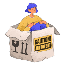 Personagem introvertida da caixa feminina Desenho PNG