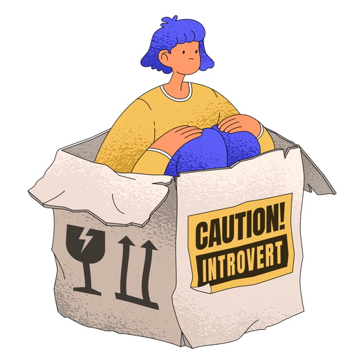 Introvertierte Mädchen Box Charakter PNG-Design