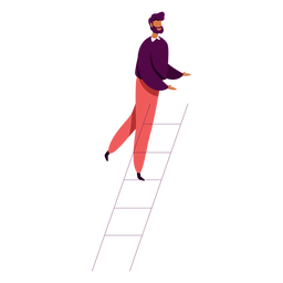 Mann der Leitercharakter klettert PNG-Design