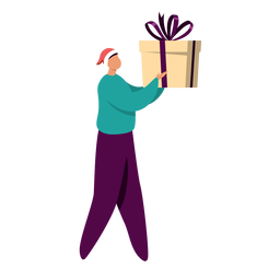 Man With Gift Character PNG & SVG Design For T-Shirts