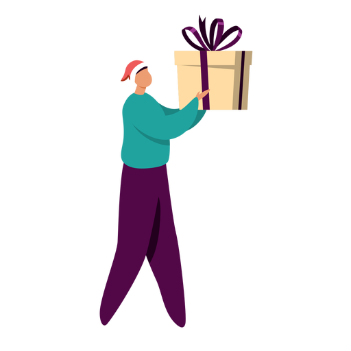 Man With Gift Character - Transparent Png & Svg Vector File