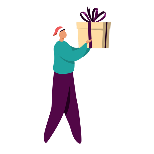 Man with gift character PNG Design