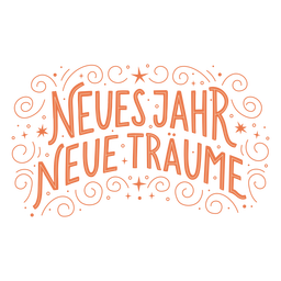 Letras alemãs de ano novo Desenho PNG Transparent PNG