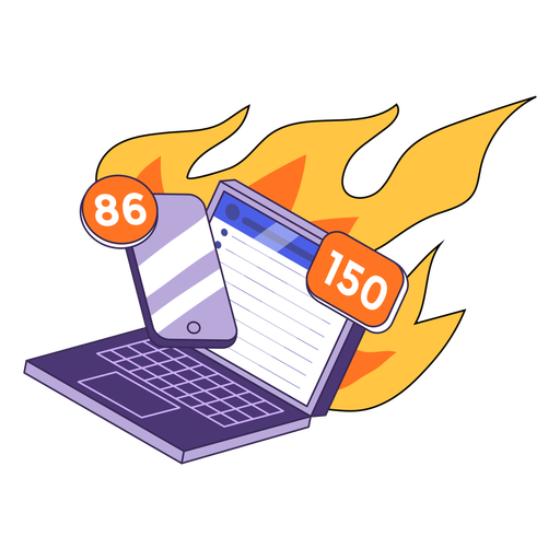 Notifications on fire PNG Design