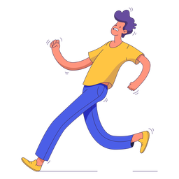 Ejecutando personaje asustado Diseño PNG