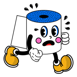 Toilet paper running character PNG Design