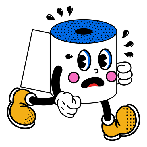 Toilet Paper Running Character PNG & SVG Design For T-Shirts