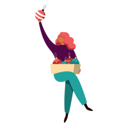 Woman with ornaments character PNG Design