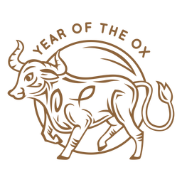 Ano do boi distintivo chinês Desenho PNG