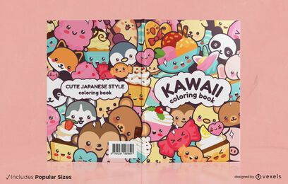 Kawaii animals book cover design