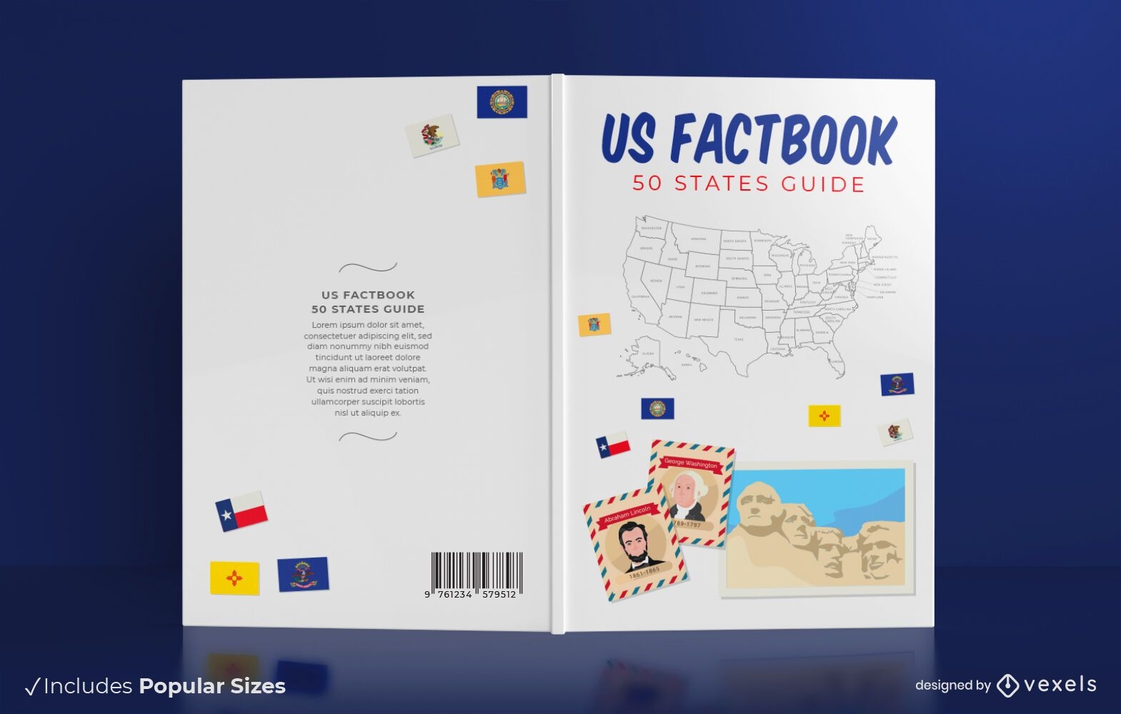 Design de capa de livro de 50 estados