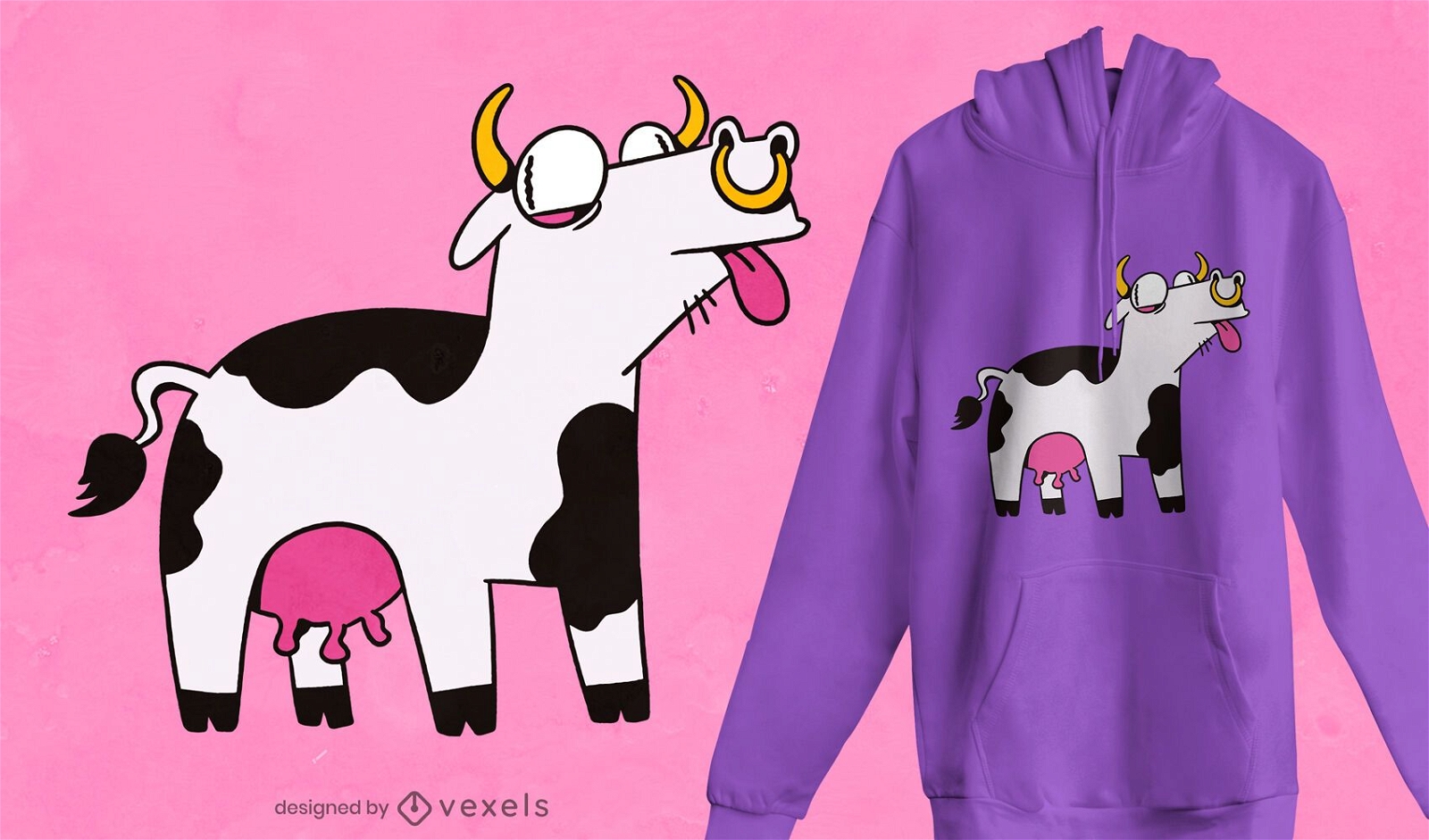 Crazy cow t-shirt design