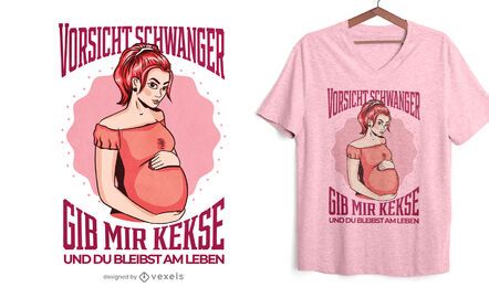 Caution pregnant t-shirt design