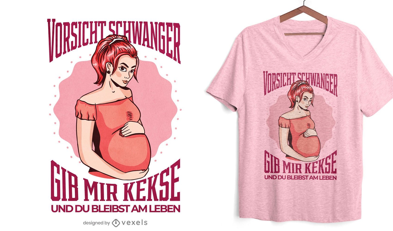 Vorsicht schwanger T-Shirt Design