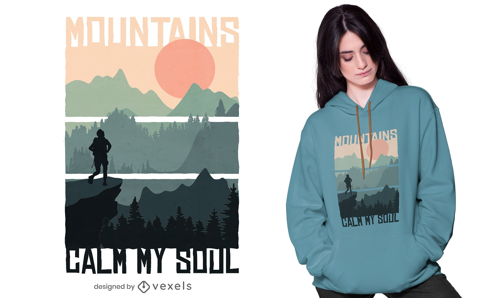Montanhas acalmam minha alma design de camisetas
