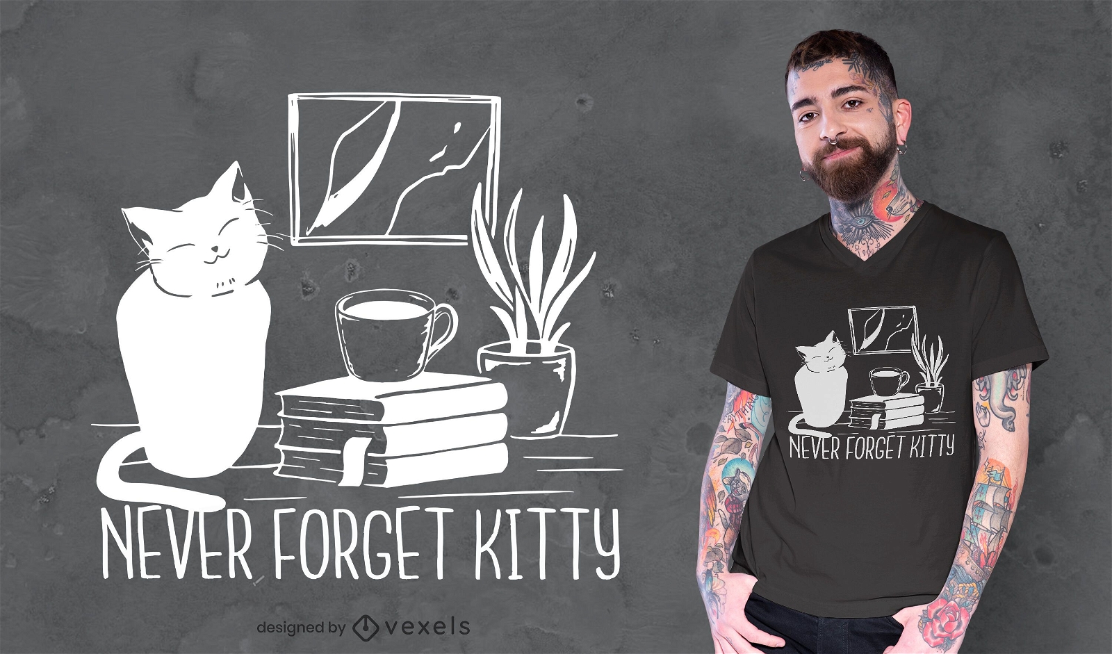 Nunca olvides el dise?o de la camiseta del gatito.