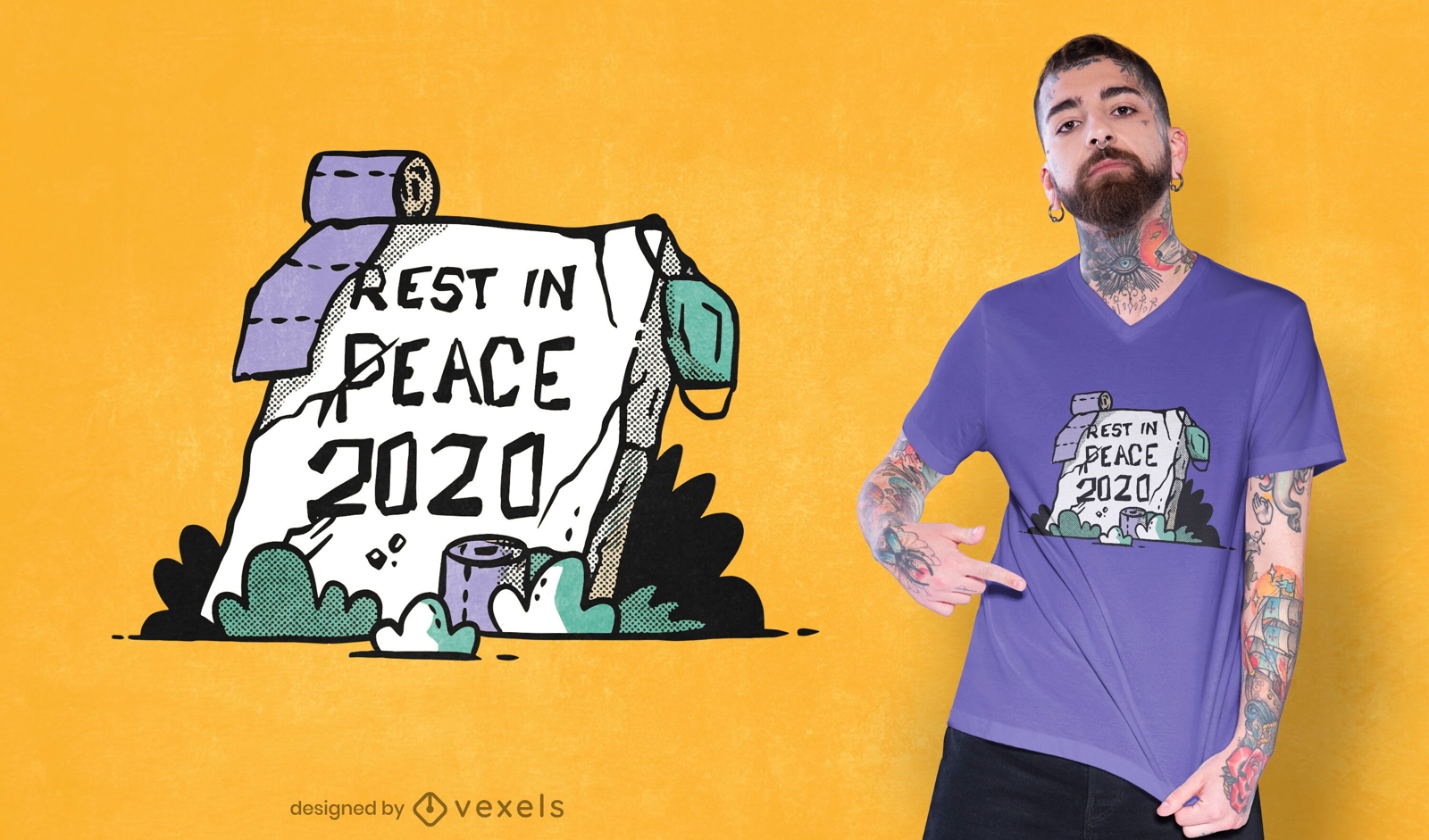 Diseño de camiseta RIP 2020