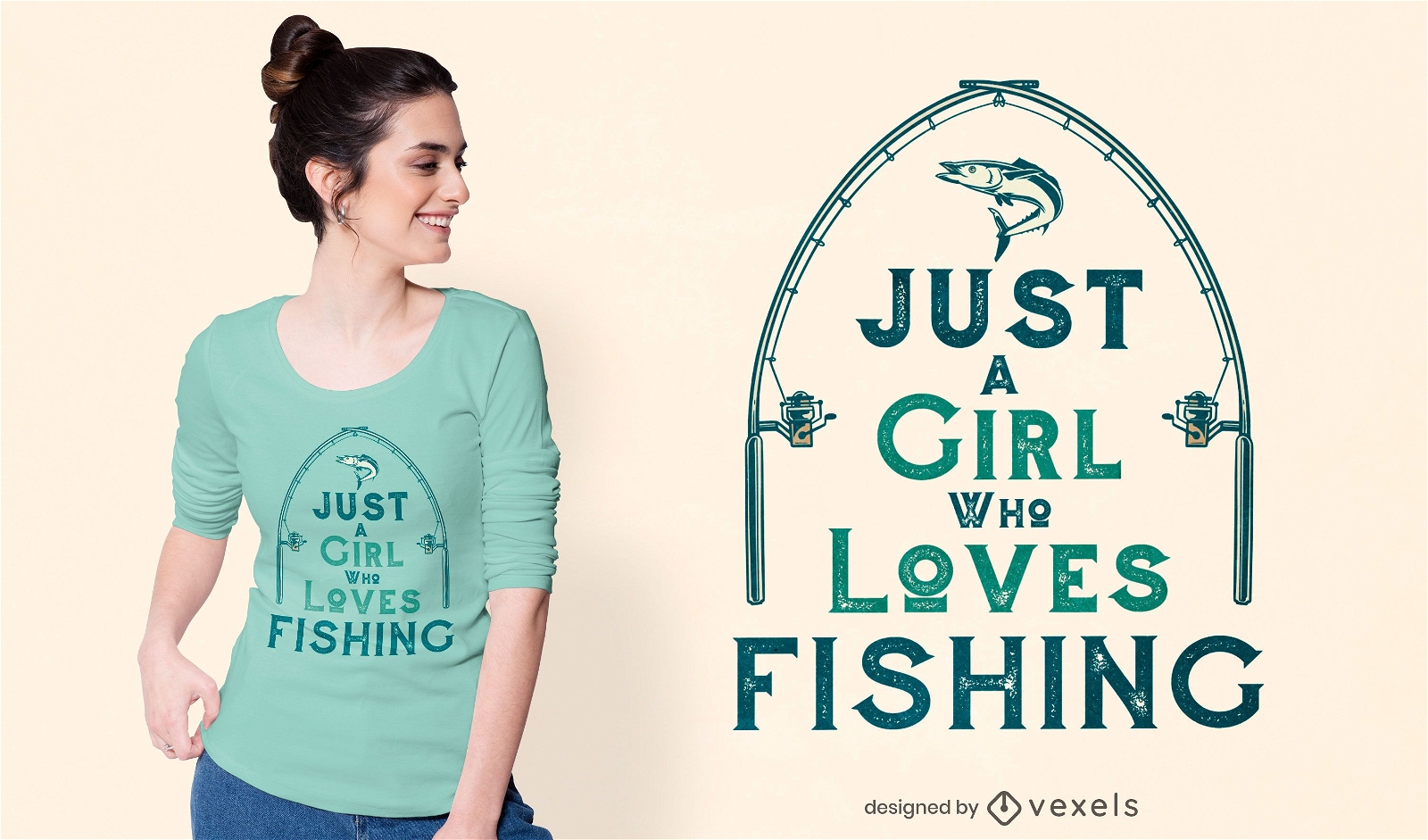 Diseño de camiseta amante de la pesca.
