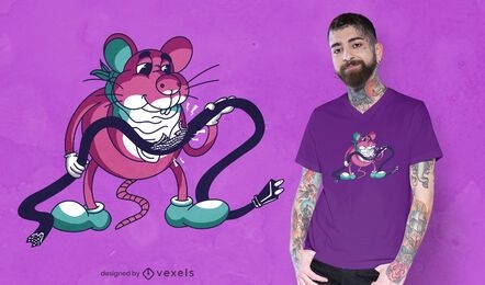Mouse comendo fio de design de camiseta