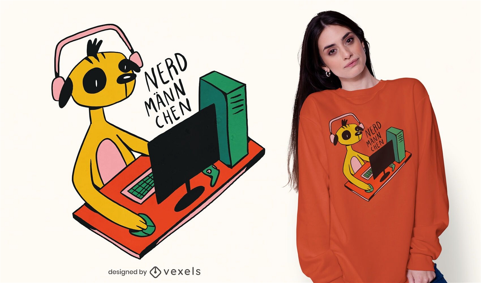 Meerkat gaming t-shirt design