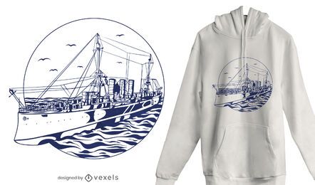Ship sailing t-shirt design Ship sailing t-shirt design