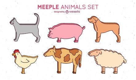 Meeple animals set design