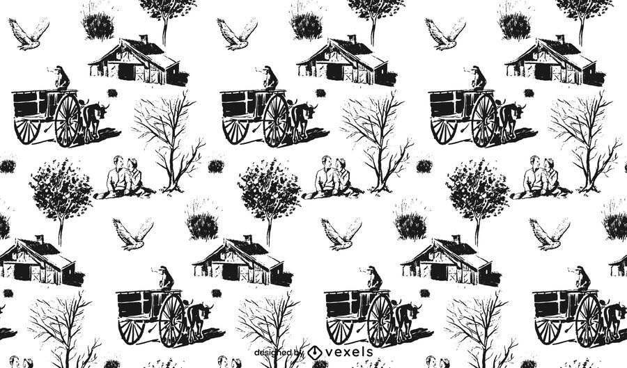 Hand drawn cottagecore pattern design Hand drawn cottagecore pattern design