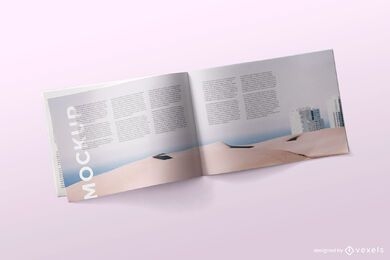Maqueta de revista abierta diseño psd