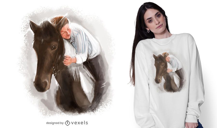 Man and horse t-shirt design Man and horse t-shirt design