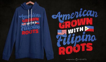 Diseño de camiseta filipino americano Diseño de camiseta filipino americano