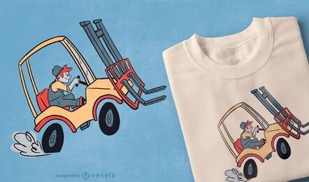 Forklift truck color stroke t-shirt design