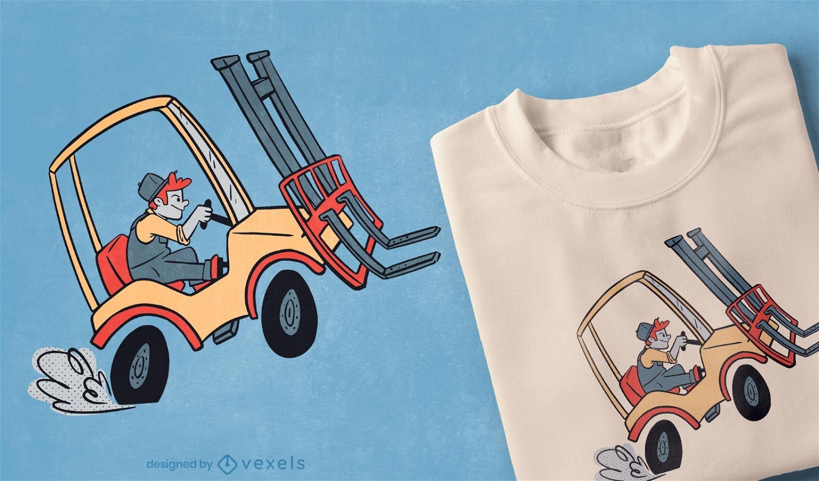 Forklift truck t-shirt design